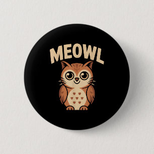 Meowl Cat Owl Hybrid Funny Meme Brain Rot Gen Alph 6 Cm Round Badge