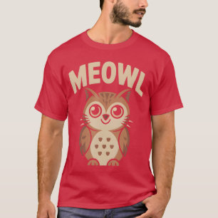Meowl Cat Owl Hybrid Funny Meme Brain Rot Gen Alph T-Shirt