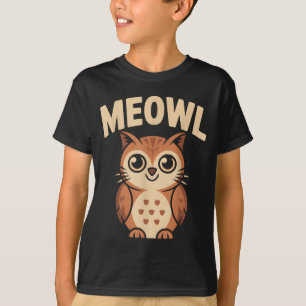 Meowl Cat Owl Hybrid Funny Meme Brain Rot Gen Alph T-Shirt
