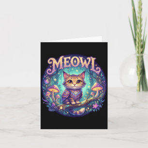Meowl Cat Owl Meme Brainrot Kids Cursed Silly Gen  Card