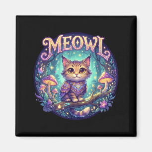 Meowl Cat Owl Meme Brainrot Kids Cursed Silly Gen  Magnet