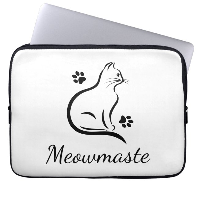 Meowmaste Cat Yoga Neoprene Laptop Sleeve 13 inch (Front)