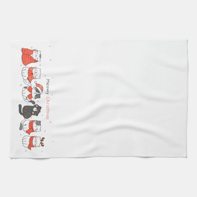 Meowmy Christmas!  Kitchen Towels (Horizontal)