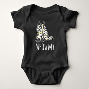 Meowmy Mummy Cat - Funny Pet Halloween Baby Bodysuit