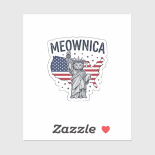 Meownica Patriotic Cat Vintage Vector Design_1