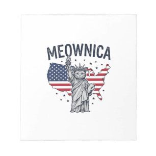Meownica Patriotic Cat Vintage Vector Design_1 Notepad