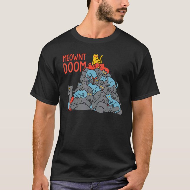 Meownt Doom  Cat T-Shirt (Front)