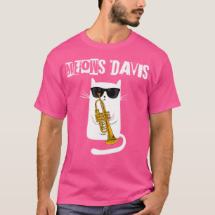 Meows Davis - Funny Cool Jazz Cat Playing Trumpet T-Shirt