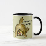 Meows it Going? Cartoon Cat Mug<br><div class="desc">There's two cats with three sayings: Meows it Going?, You're the cat's meow, and Where's the catnip. All can be personalised. This fun feline is felining good... he started singing "what's new pussycat, whooooa whoooa whoooa... ." I had to leave. This could make a fun mother's day gift if mum...</div>