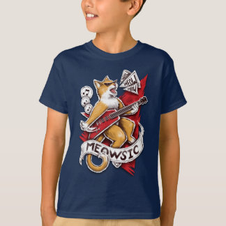 Meowsic - Guitarist Cat T-Shirt