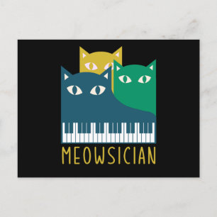 Meowsician Piano Keyboard Cat Kitten Lover Gift Postcard