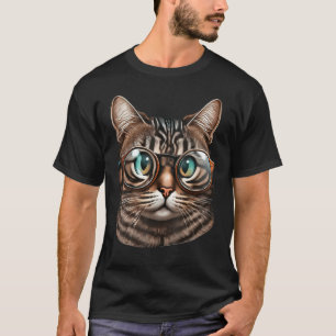Meowstermind Cat in Nerdy Glasses T-Shirt