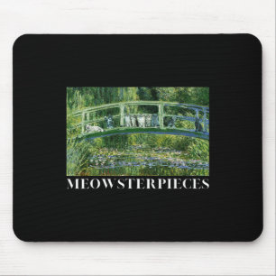 Meowsterpieces Antique Oil Painting Funny Cat Love Mouse Pad