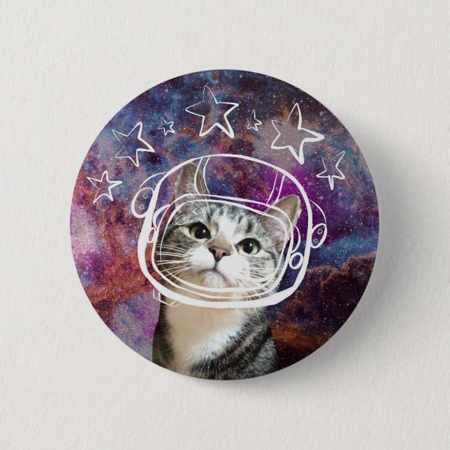 Meowstronaut Kiba Headshot Pin (Front)