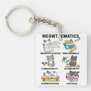 Meowthematics Funny Math Cat Puns For Math Lovers Key Ring
