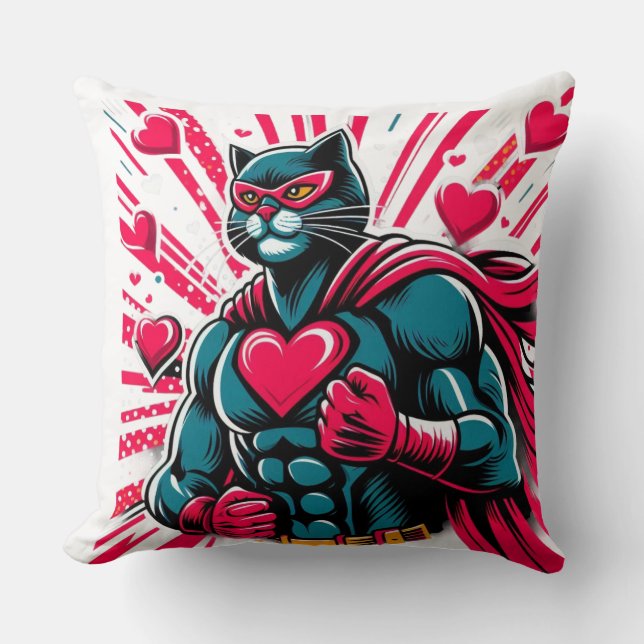 Meowvelous Heart Cushion (Front)