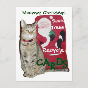 Meowwy Christmas Recycle Postcard