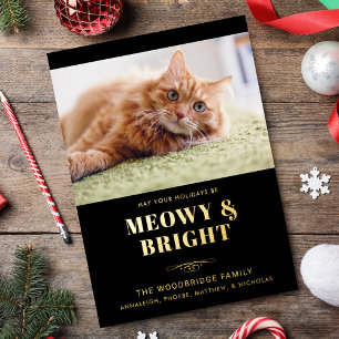 Meowy and Bright Cat Photo Gag Christmas