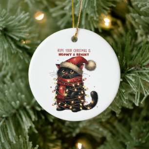 Meowy & Bright Cat Ceramic Tree Decoration