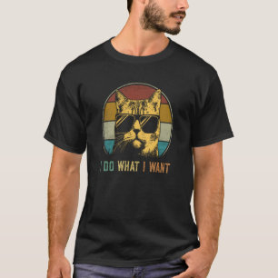 Meowy ca for women Retro I do what I want cat T-Shirt