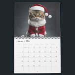 Meowy Calendar<br><div class="desc">A royal cat wearing a santa Claus costume with a floral background , vintage design</div>