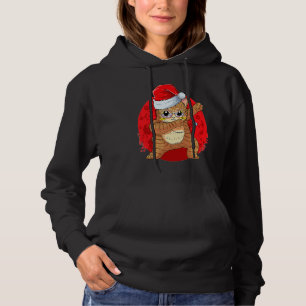 Meowy Cat Christmas Santa Dabbing Funny Cool Cat L Hoodie