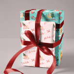 Meowy Cat Christmas Sleigh Winter Village Scene Wrapping Paper Sheet<br><div class="desc">We've designed and illustrated this fun cat Christmas theme holiday wrapping paper sheets. Our holiday wrapping sheets is purrfect for anyone who loves cats! Our design features our fun cat illustration displayed in a fun snowy winter town scene. We have cats ice skating and a cute cat riding Santa's sleigh...</div>