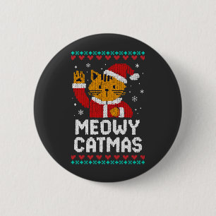 Meowy Catmas 6 Cm Round Badge
