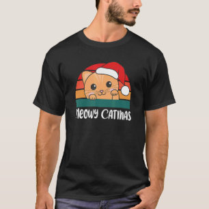 Meowy Catmas  Cat Christmas Cat Pun 3 T-Shirt