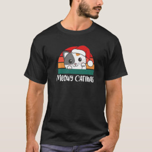 Meowy Catmas Cat Christmas Cat Pun T-Shirt