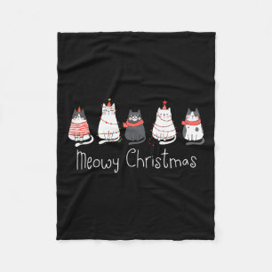 Meowy Catmas Cat Christmas Cute Cats Lover Santa H Fleece Blanket