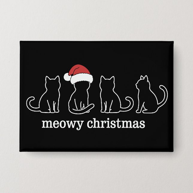 Meowy Catmas Cat Christmas Cute Kitten Cats Santa  (Front)