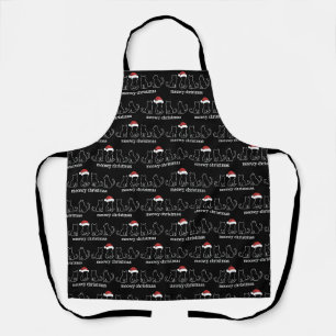Meowy Catmas Cat Christmas Cute Kitten Cats Santa Apron