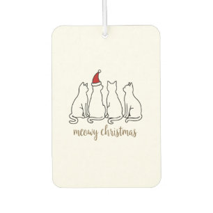 Meowy Catmas Cat Christmas Cute Kitten Cats Santa Car Air Freshener