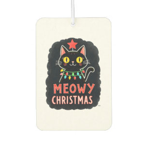 Meowy Catmas Cat Christmas Cute Kitten Cats Santa  Car Air Freshener