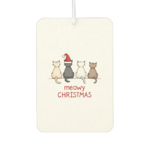 Meowy Catmas Cat Christmas Cute Kitten Cats Santa  Car Air Freshener