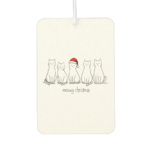 Meowy Catmas Cat Christmas Cute Kitten Cats Santa  Car Air Freshener