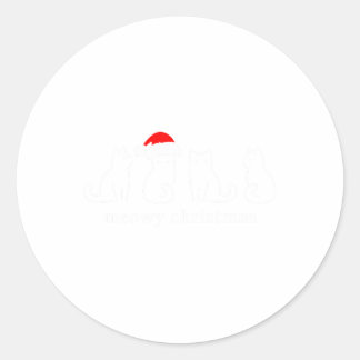 Meowy Catmas Cat Christmas Cute Kitten Cats Santa  Classic Round Sticker