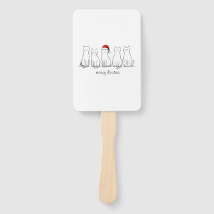 Meowy Catmas Cat Christmas Cute Kitten Cats Santa Hand Fan