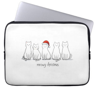 Meowy Catmas Cat Christmas Cute Kitten Cats Santa Laptop Sleeve