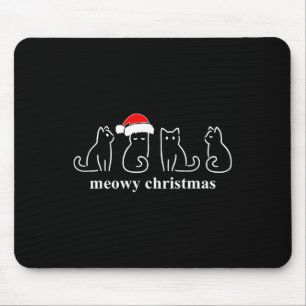 Meowy Catmas Cat Christmas Cute Kitten Cats Santa  Mouse Pad