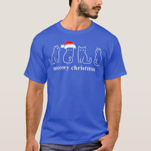 Meowy Catmas Cat Christmas Cute Kitten Cats Santa T-Shirt