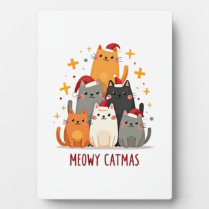 Meowy Catmas Cat Christmas Tree Xmas (1) Plaque