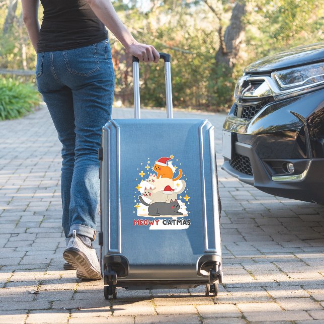 Meowy Catmas Cat Christmas Tree Xmas (2) (Suitcase Insitu)