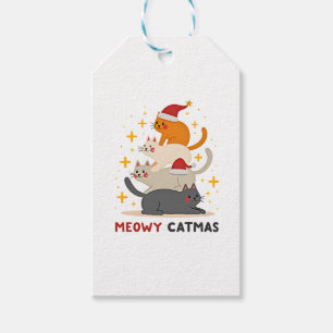Meowy Catmas Cat Christmas Tree Xmas (2) Gift Tags
