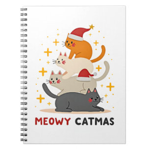 Meowy Catmas Cat Christmas Tree Xmas (2) Notebook