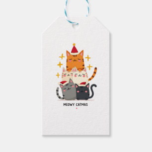 Meowy Catmas Cat Christmas Tree Xmas (3) Gift Tags