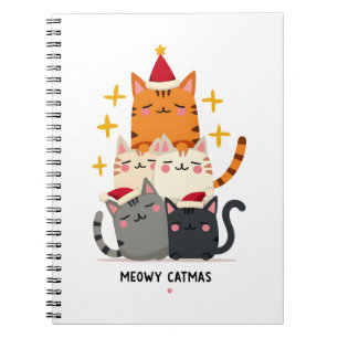 Meowy Catmas Cat Christmas Tree Xmas (3) Notebook