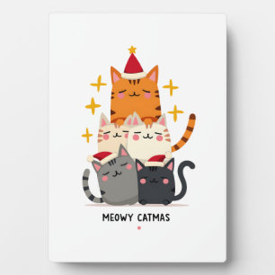 Meowy Catmas Cat Christmas Tree Xmas (3) Plaque
