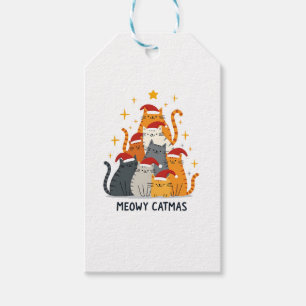 Meowy Catmas Cat Christmas Tree Xmas (4) Gift Tags